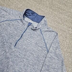 TGW Mens XL Heather Blue 1/4 Zip Long Sleeve Performance Pullover Shirt